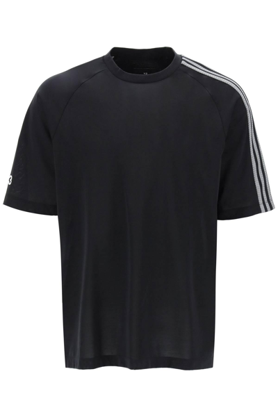 Shop Y-3 3-stripes Crew-neck T-shirt In Black