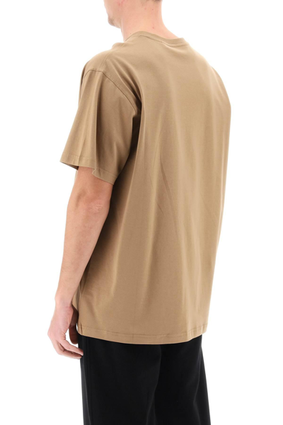 Shop Burberry Harriston T-shirt With Logo Print In Beige