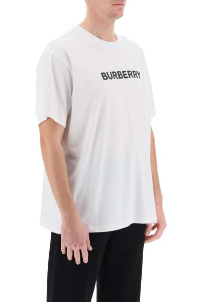 Shop Burberry Harriston T-shirt With Logo Print In White