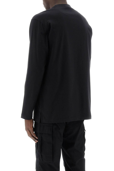 Shop Y-3 Long-sleeved T-shirt With Logo Print In Black