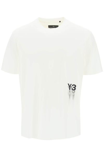 Shop Y-3 T-shirt With Gradient Logo Print In White