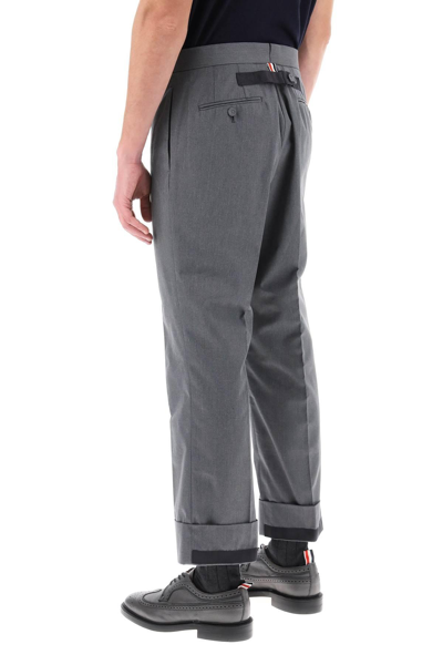 Shop Thom Browne Cropped Tailoring Pants In Grey