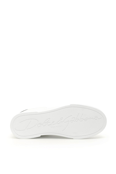 Shop Dolce & Gabbana Portofino Sneakers With Pearl In White,black