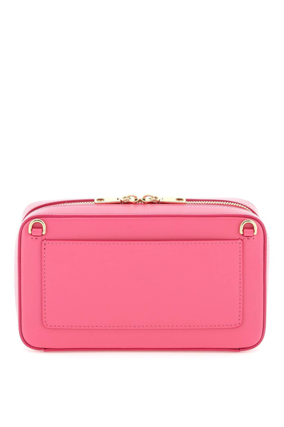 Shop Dolce & Gabbana Leather Camera Bag With Logo In Pink