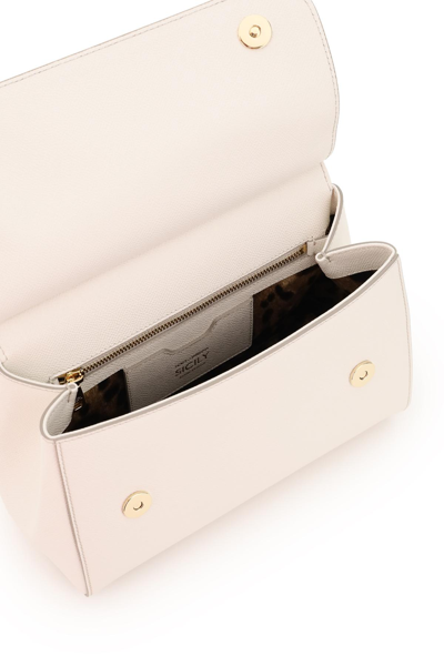 Shop Dolce & Gabbana Sicily Medium Handbag In White