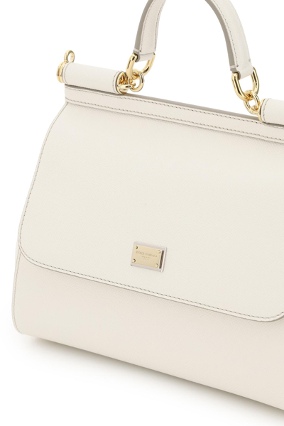 Shop Dolce & Gabbana Sicily Medium Handbag In White