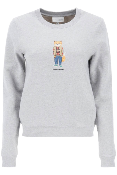 Shop Maison Kitsuné Dressed Fox Sweatshirt In Grey