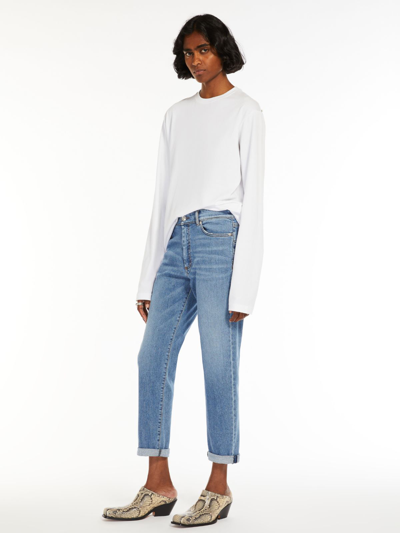 Shop Max Mara Perfect-fit Boyfriend-cut Jeans In Midnightblue