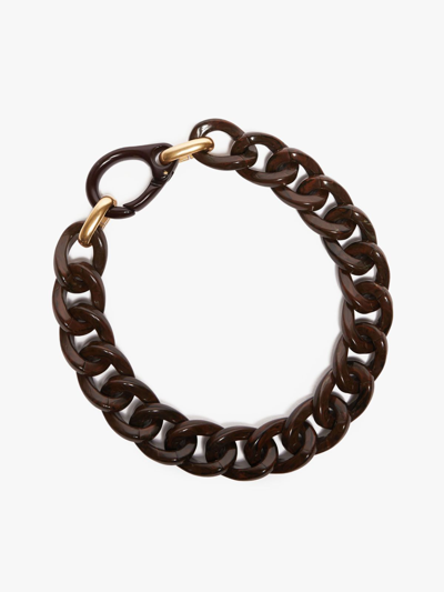 Shop Max Mara Chunky Chain Necklace In Dark Bown