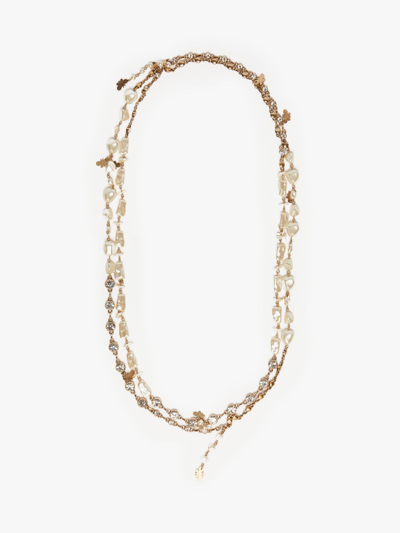 Shop Max Mara Metal And Acrylic Necklace In White