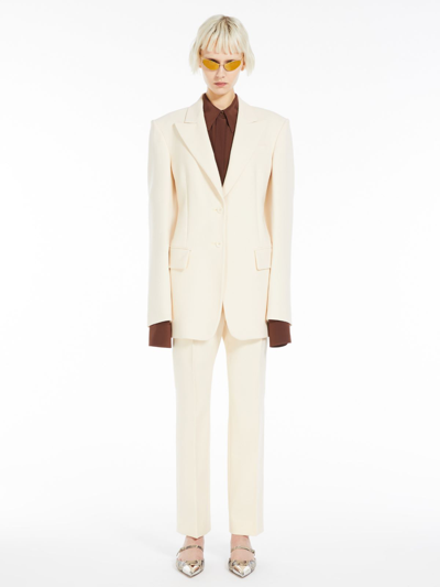 Max Mara Slim-fit Pure Silk Shirt In Cocoa