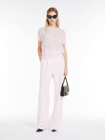 Shop Max Mara Jacquard Mohair Sweater In Pink