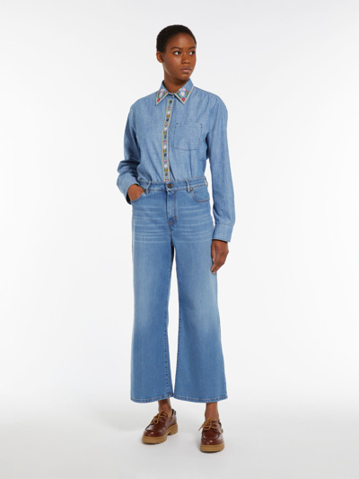 Shop Max Mara Relaxed-fit Comfortable Denim Jeans In Navy