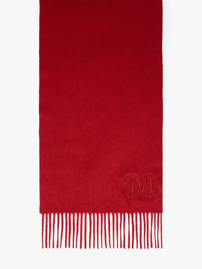 Shop Max Mara Cashmere Stole With Embroidery In Dark Red