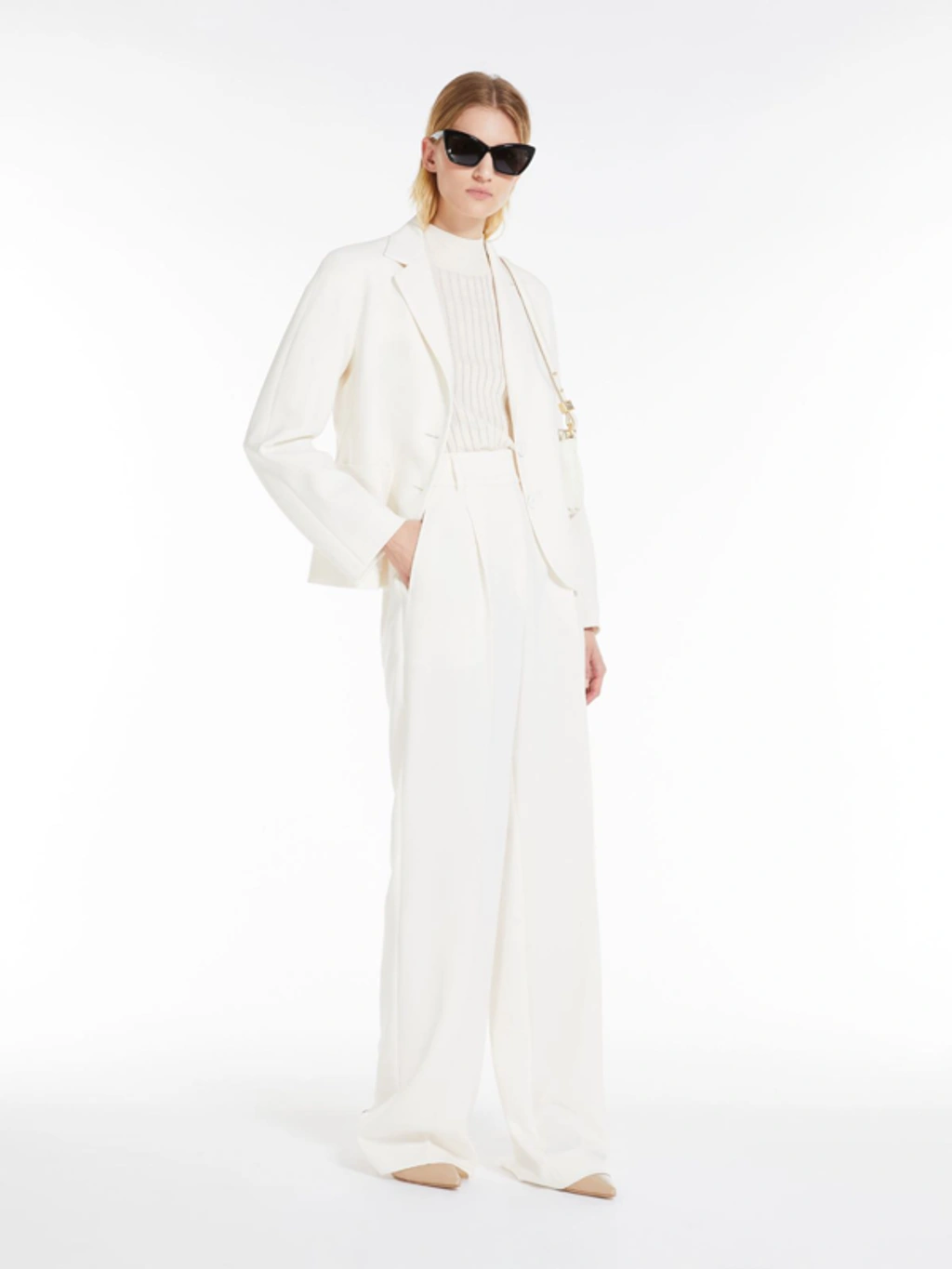 ボトムスその他 Max Mara Plinio Smoking Jacket In Off-White Cady MaxMara | Jackets & Coats | Max Mara Plinio Smoking Jacket