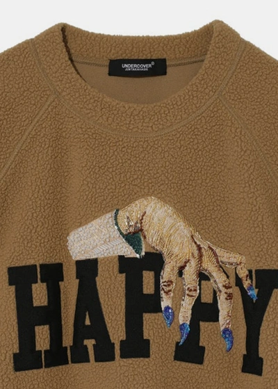 Shop Undercover Beige Bead Embroidery Polartec Sweatshirt