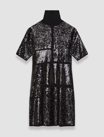 Shop Joseph Sequins Knit Dress In Black
