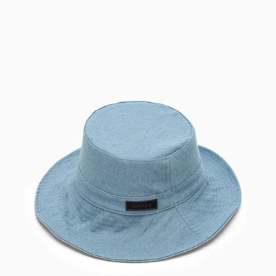 Shop Ganni Blue Denim Hat