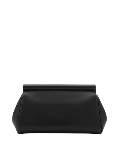Shop Dolce & Gabbana Black Leather Sicily Clutch Bag In Negro