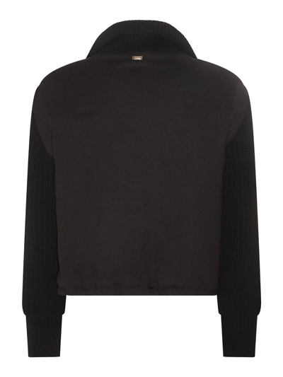 Shop Herno Black Silk And Cashmere Blend Down Jacket In Negro