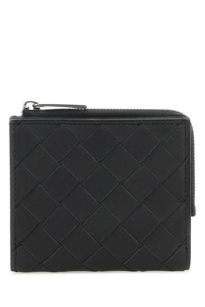 Shop Bottega Veneta Man Slate Leather Intrecciato Wallet In Gray