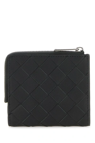 Shop Bottega Veneta Man Slate Leather Intrecciato Wallet In Gray