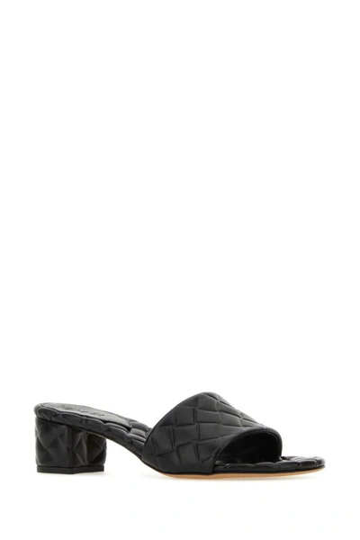 Shop Bottega Veneta Woman Black Nappa Leather Amy Mules