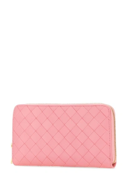 Shop Bottega Veneta Woman Pink Nappa Leather Intrecciato Wallet