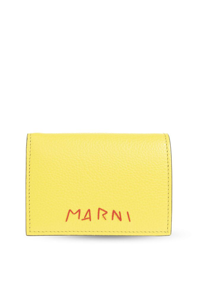 Shop Marni Logo In Yellow