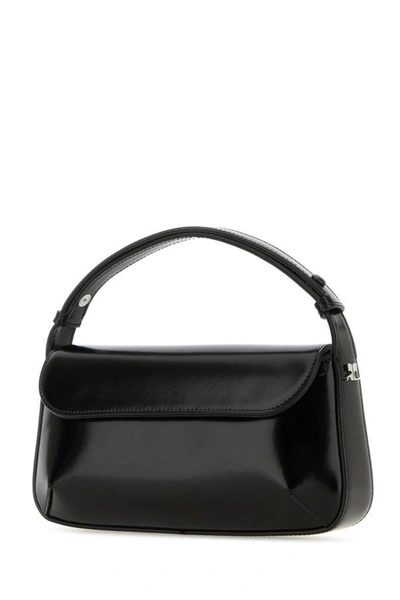 Shop Courrèges Courreges Woman Black Leather Sleek Handbag