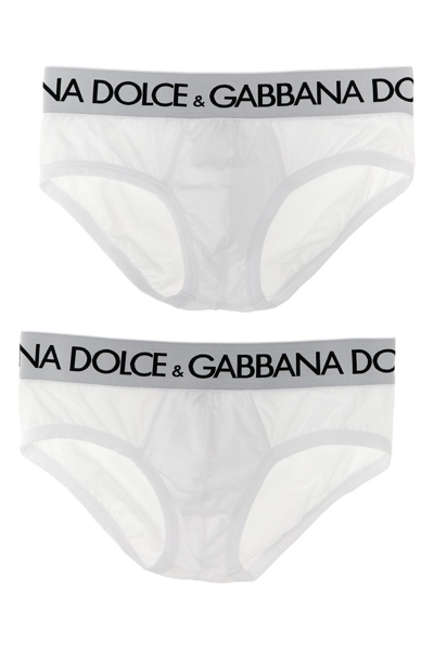 Shop Dolce & Gabbana Men Brando 2-pack Briefs In White
