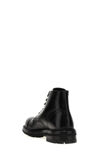 Shop Dolce & Gabbana Men Leather Ankle Boots In Black