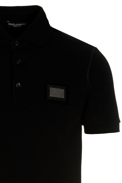 Shop Dolce & Gabbana Men Polo 'dg Essential' In Black
