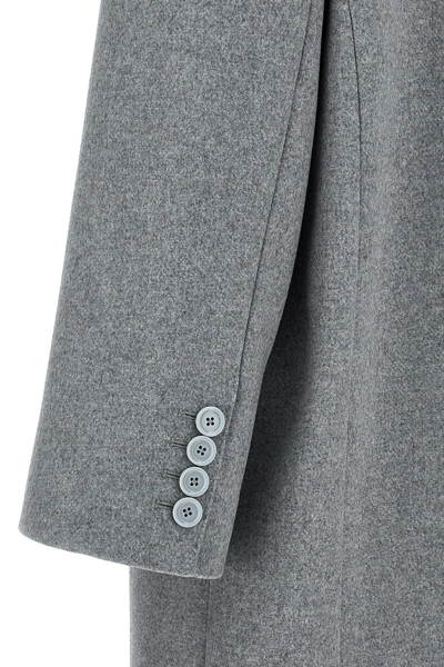 Shop Dolce & Gabbana Men Single-breasted Wool Coat In Gray
