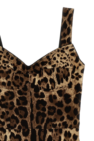 Shop Dolce & Gabbana Women 'leopardo' Bodysuit In Multicolor