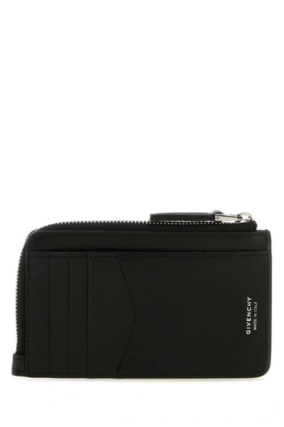 Shop Givenchy Woman Black Canvas And Leather G-cut 4g Card Holder