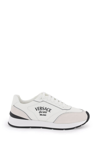 Shop Versace Milano Round In White