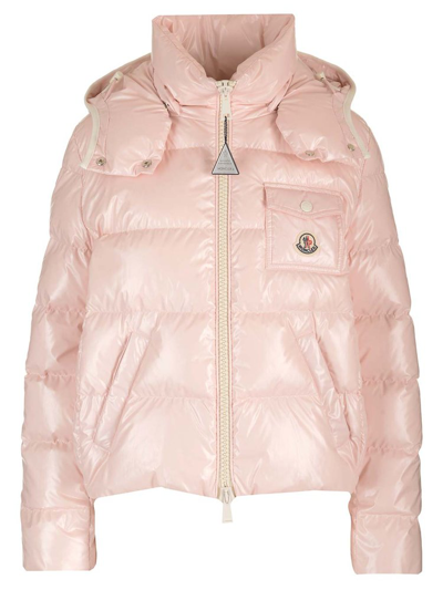 Shop Moncler Andro Zip In Pink