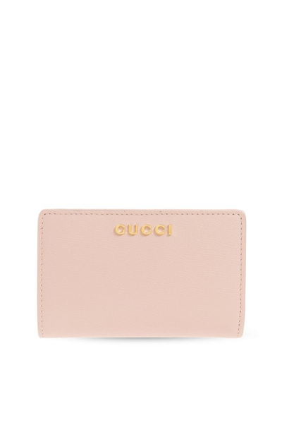 Shop Gucci Logo Plaque Bifold Wallet In Pink