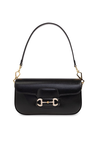Shop Gucci 1955 Horsebit Small Shoulder Bag In Black