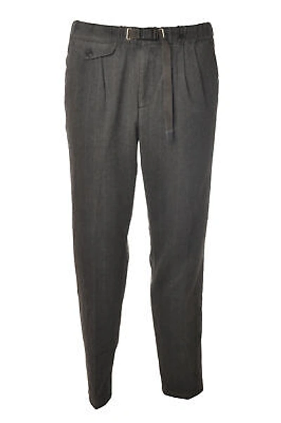 Pre-owned White Sand Man Straight Leg Trousers Grigio 13984
