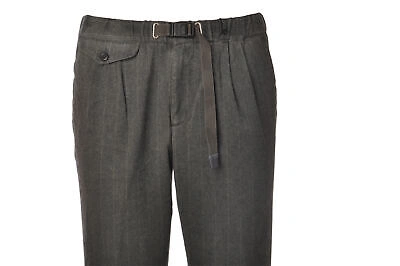 Pre-owned White Sand Man Straight Leg Trousers Grigio 13984