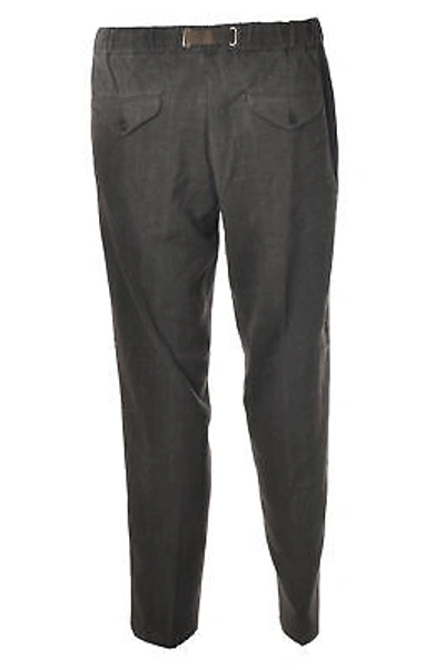 Pre-owned White Sand Man Straight Leg Trousers Grigio 13984