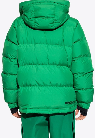 Shop Moncler Cristaux Short Padded Down Jacket In Green
