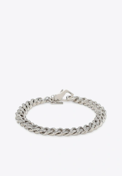 Emanuele Bicocchi Crystal-embellished Chain Bracelet In Silver