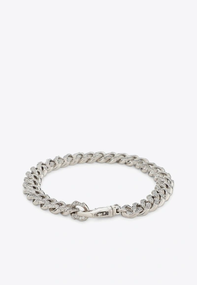 Emanuele Bicocchi Crystal-embellished Chain Bracelet In Silver