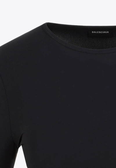 Shop Balenciaga Cut-out Long-sleeved Mini Dress In Black
