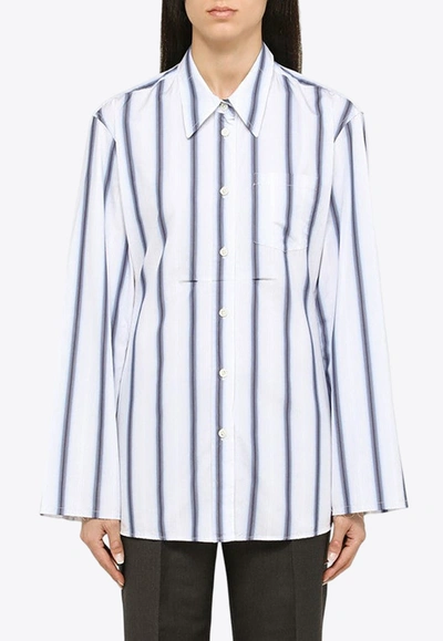 Shop Our Legacy Daisy Striped Button-up Shirt In Blue
