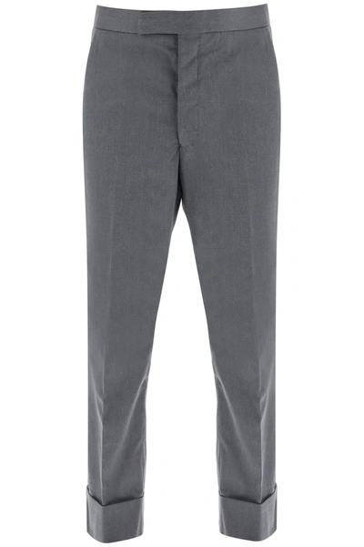 Shop Thom Browne Cropped Tailoring Pants In Grey