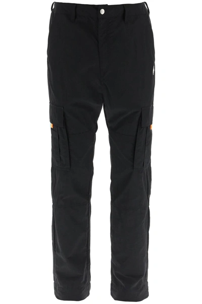 Shop Marcelo Burlon County Of Milan Nylon Cargo Pants In Black